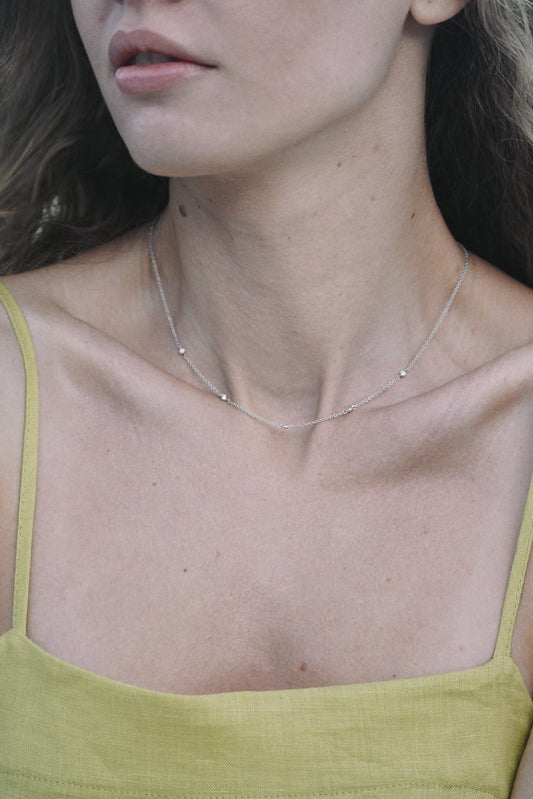 White gold diamond by the yard necklace