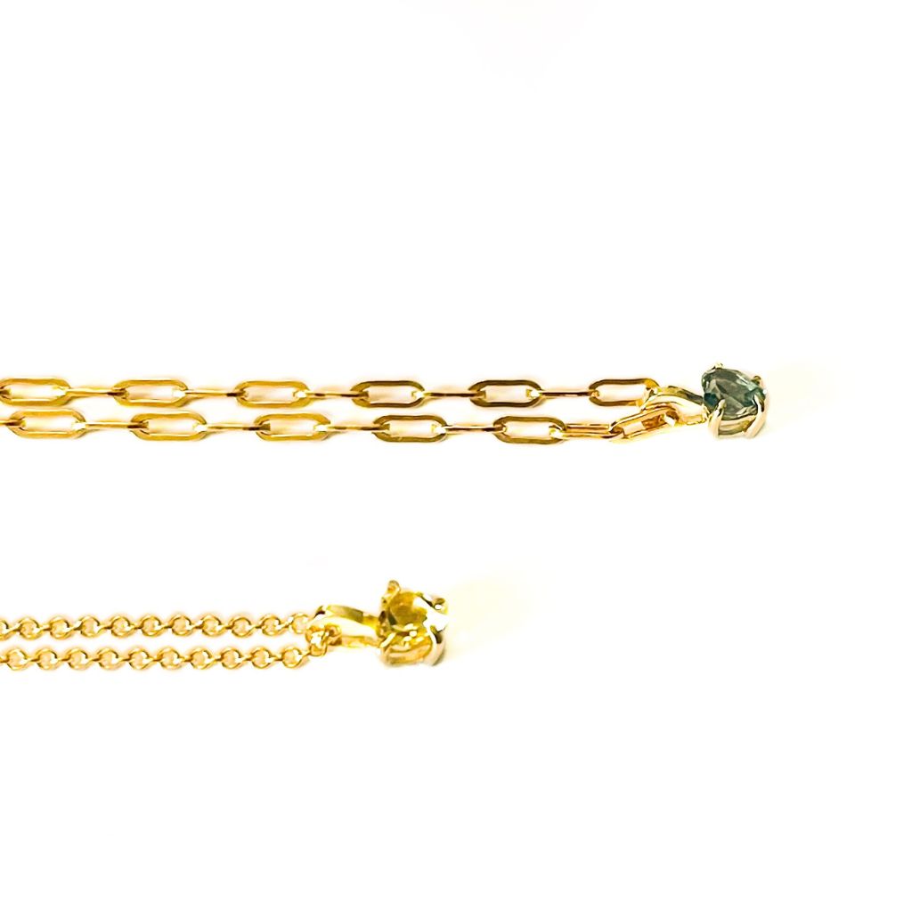 9ct Gold Heart Pendant; Blue Topaz, Lemon Quartz