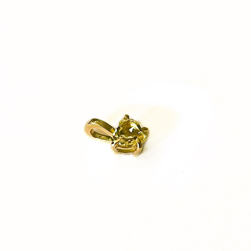 9ct Gold Heart Gemstone Pendant; Lemon Quartz