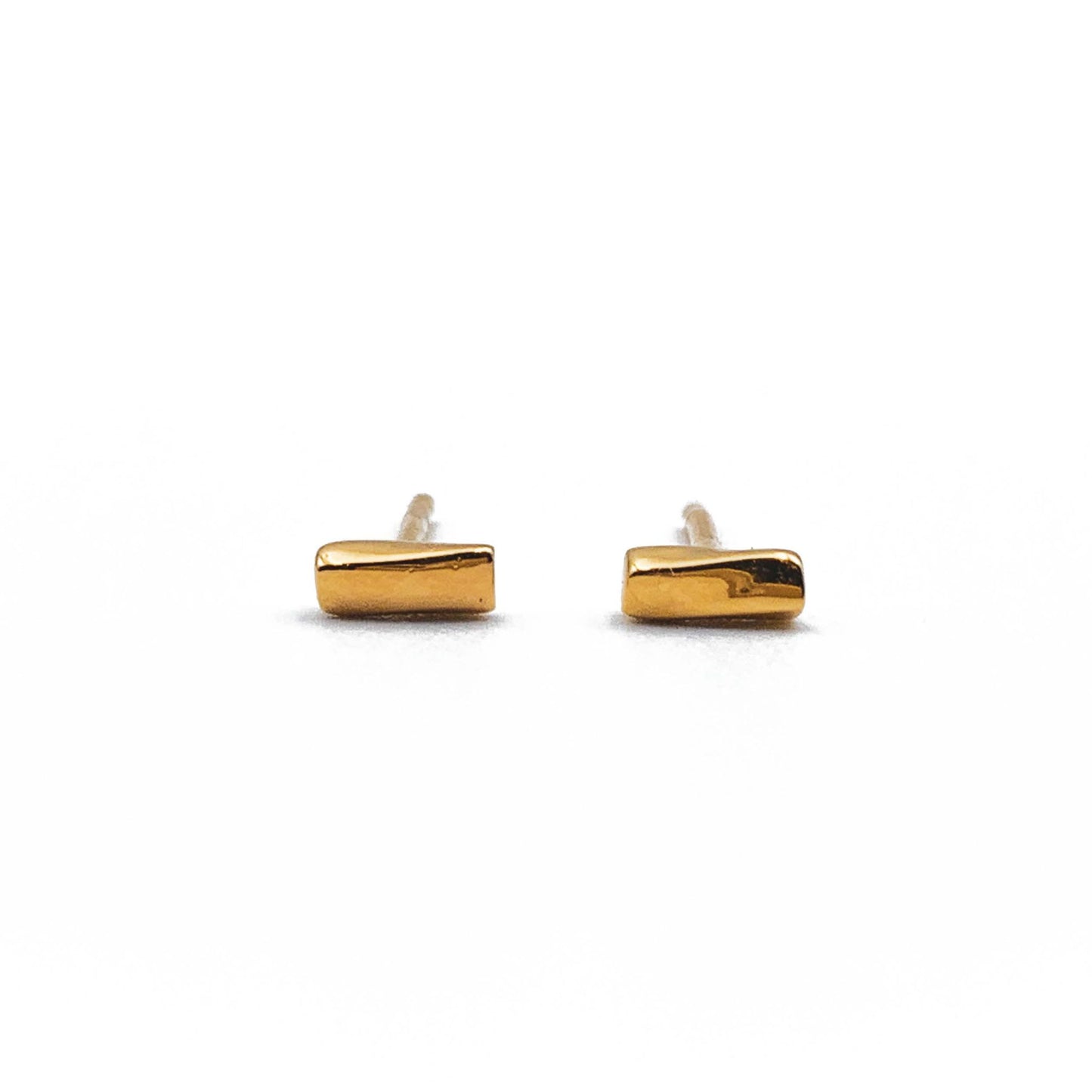 9ct yellow gold linear stud earrings available online at Thor Collective