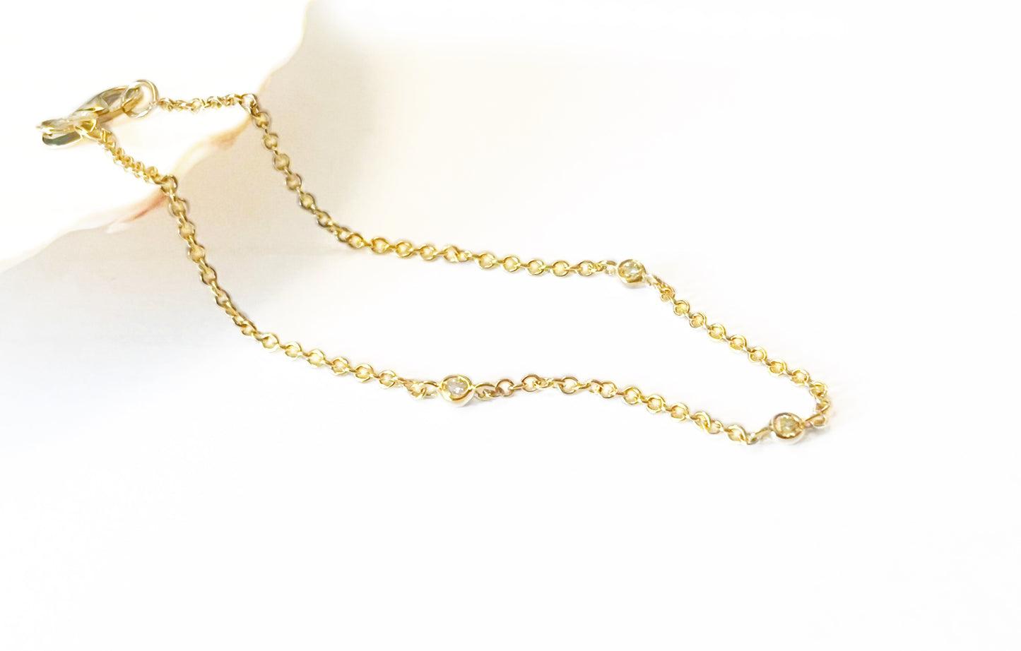 9ct gold and diamond by the yard bracelet by Thor Collective