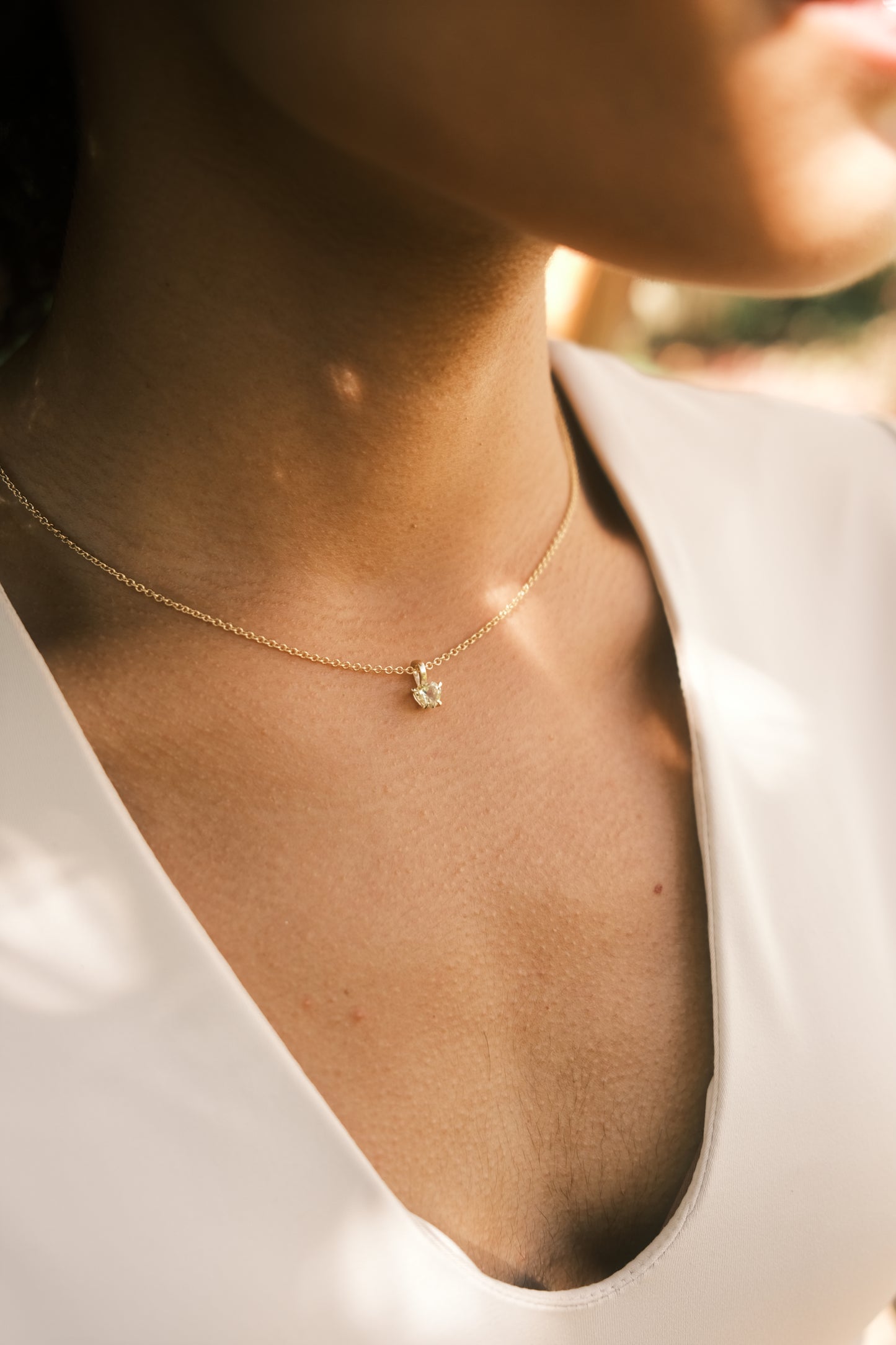 9ct Gold Heart Gemstone Pendant necklace by Thor Collective