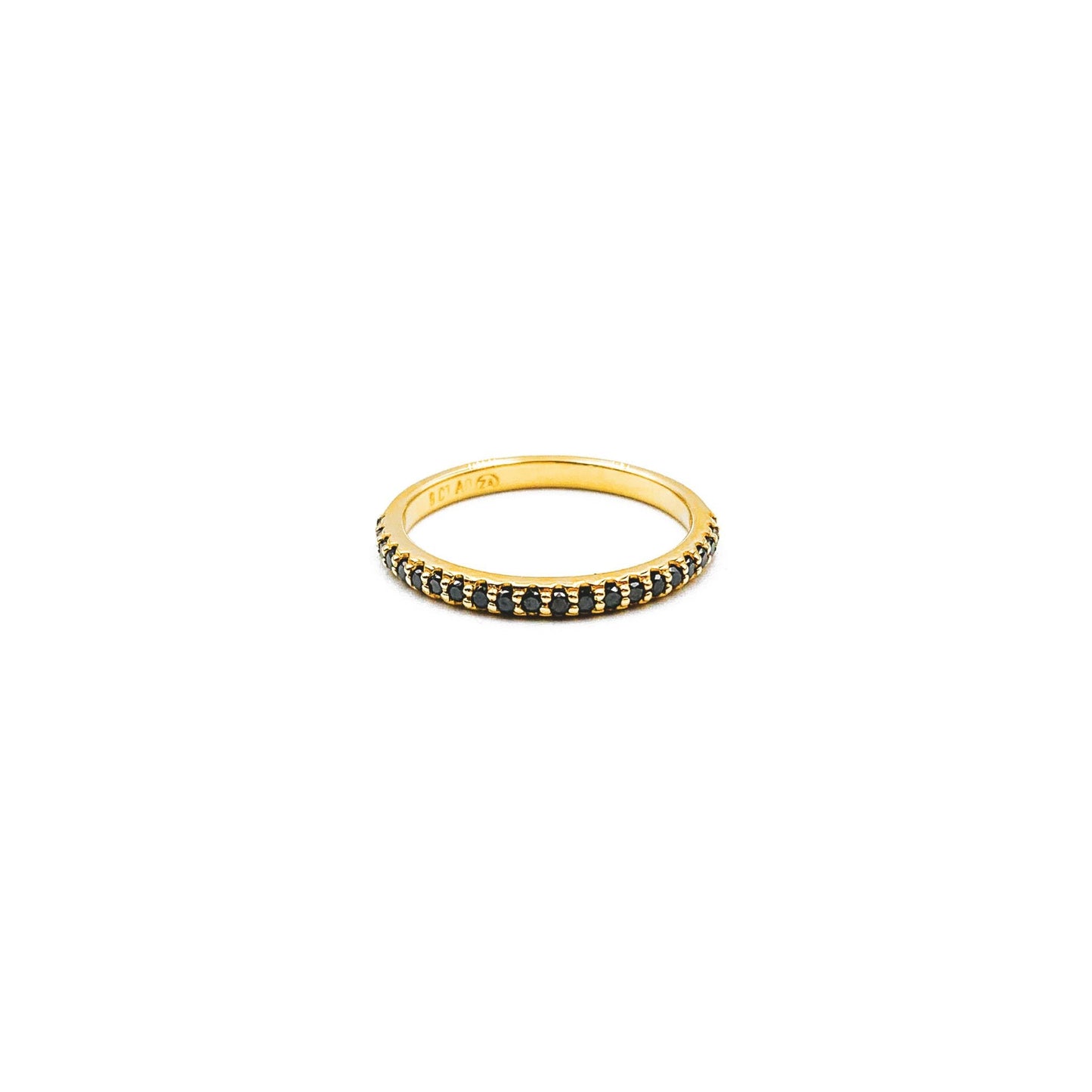 9ct gold eternity ring with 22 black diamonds