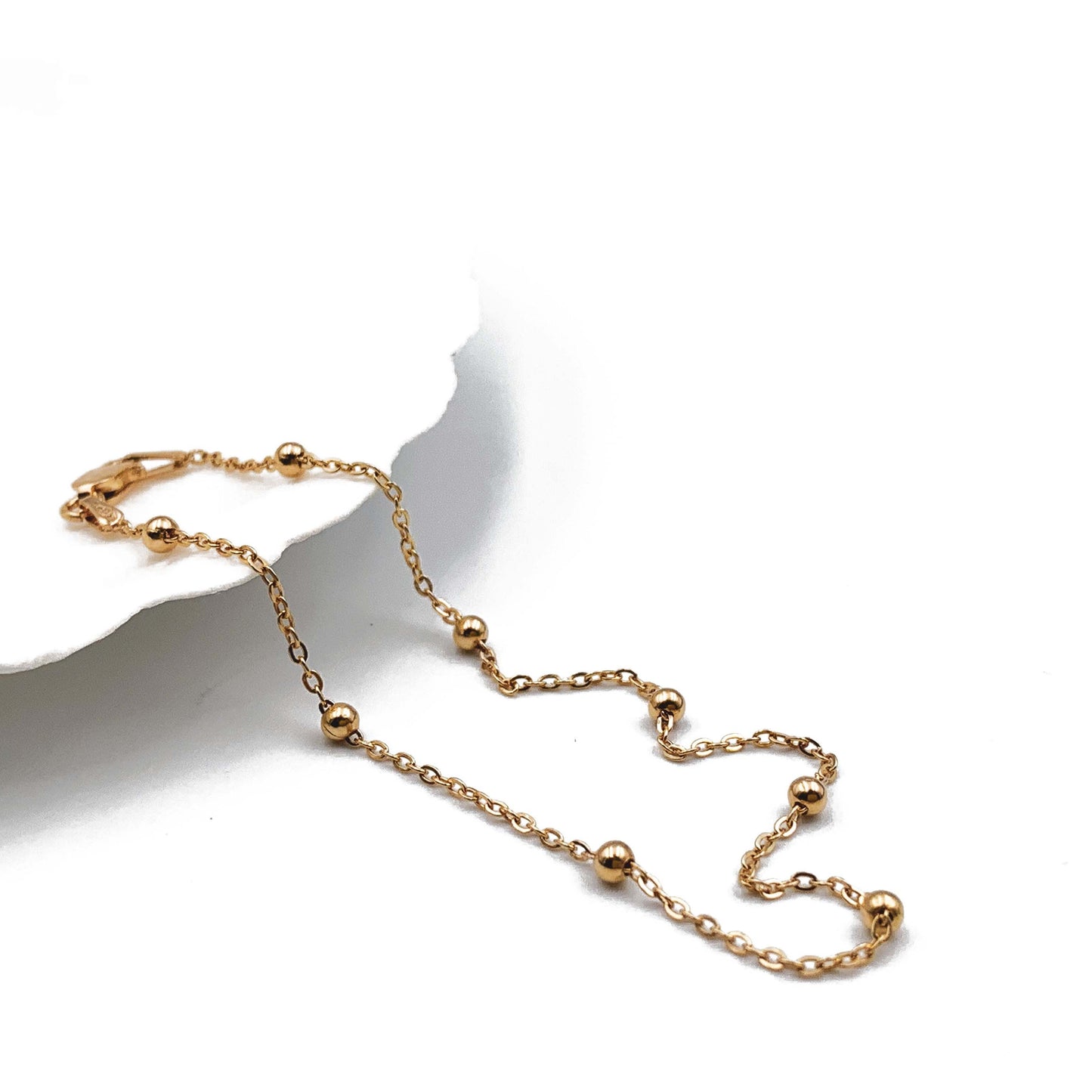 9ct yellow gold Rolo Bead Bracelet by Thor Collective