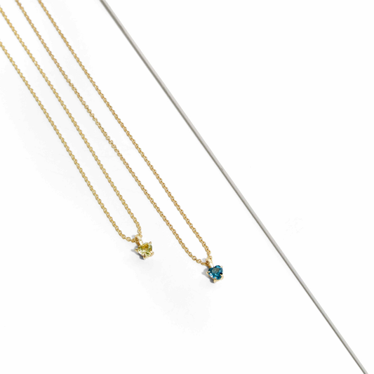 5mm heart-cut London Blue Topaz pendant set in 9ct solid yellow gold