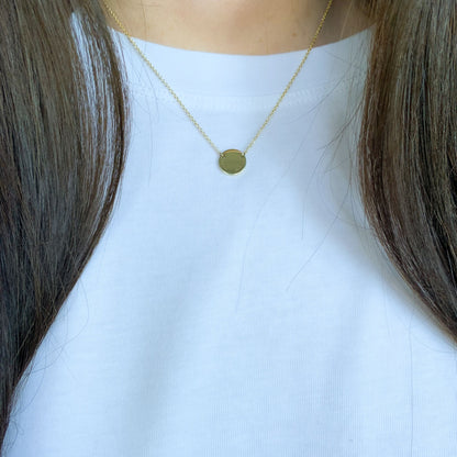 gift for her: engraved floating pendant 9ct gold necklace 