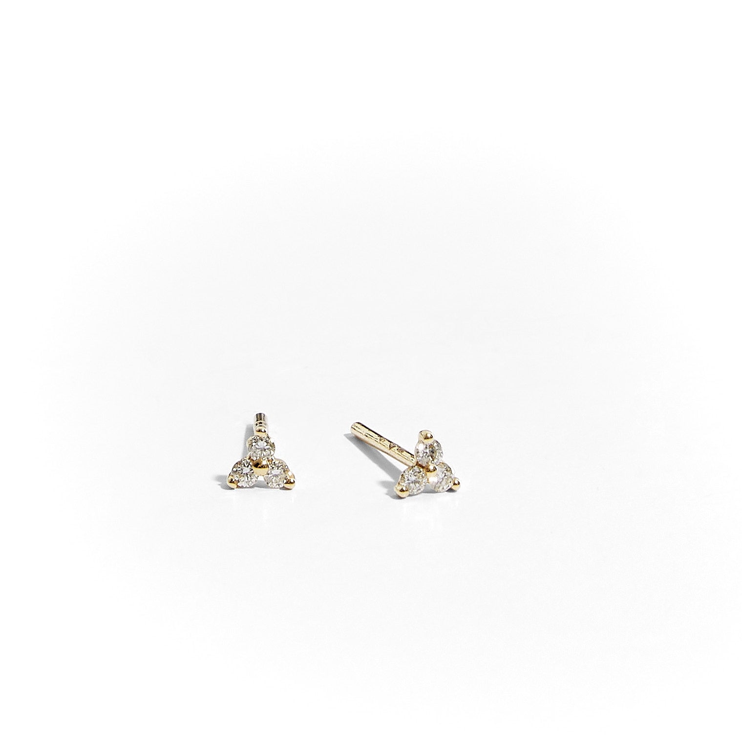 9ct tiny diamond stud earrings in yellow gold