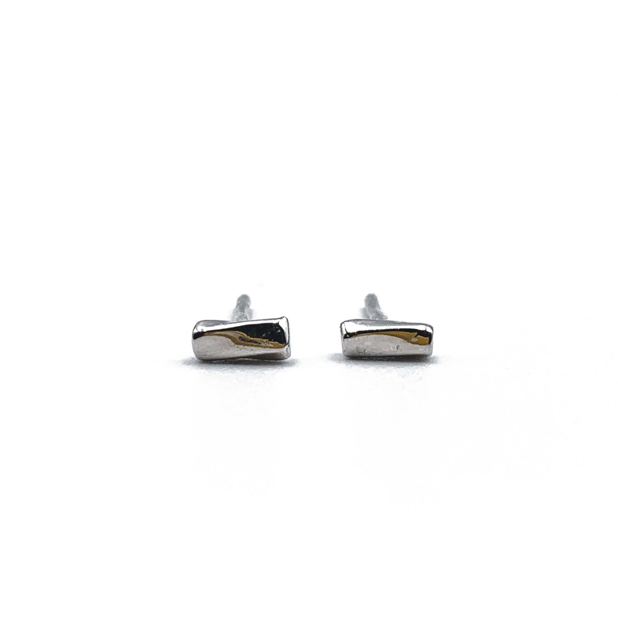 White gold bar hot sale stud earrings