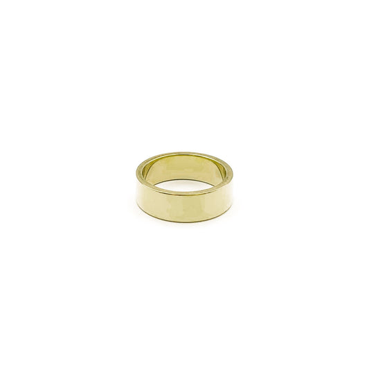 9t yellow gold cigar band ring - Thor Collective