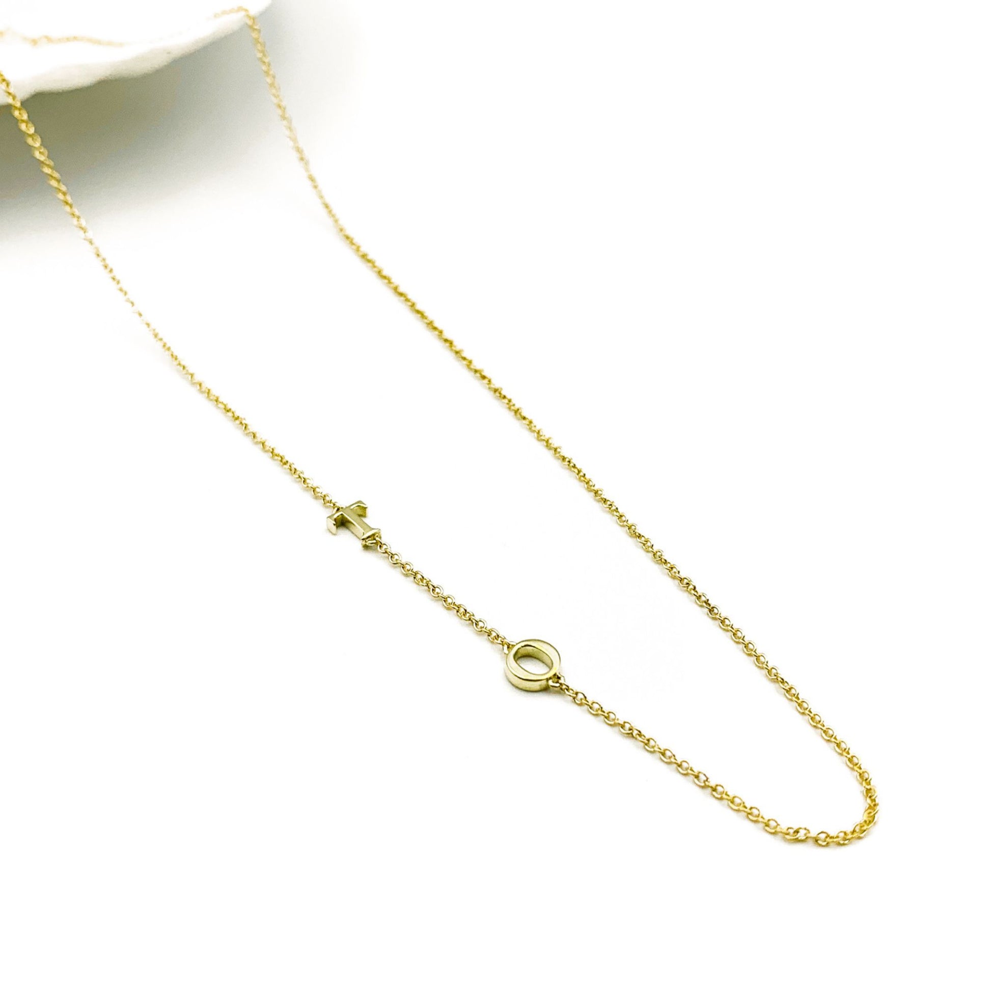 personalized 9ct yellow gold initial necklace available in South Africa