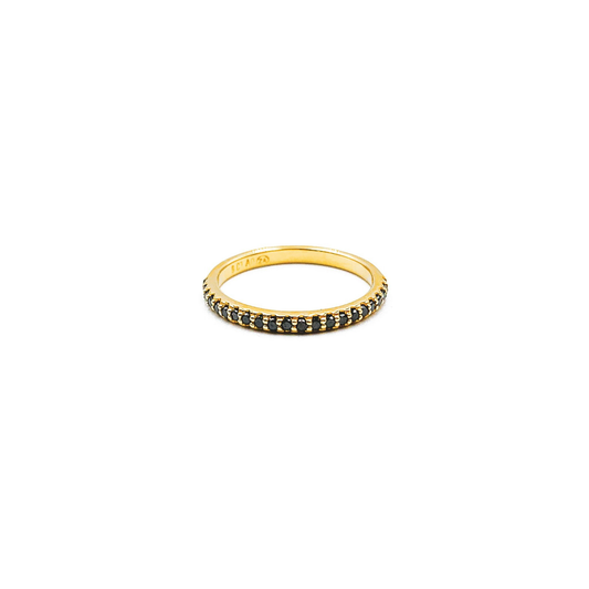9ct Everyday Eternity Ring with Black Diamonds