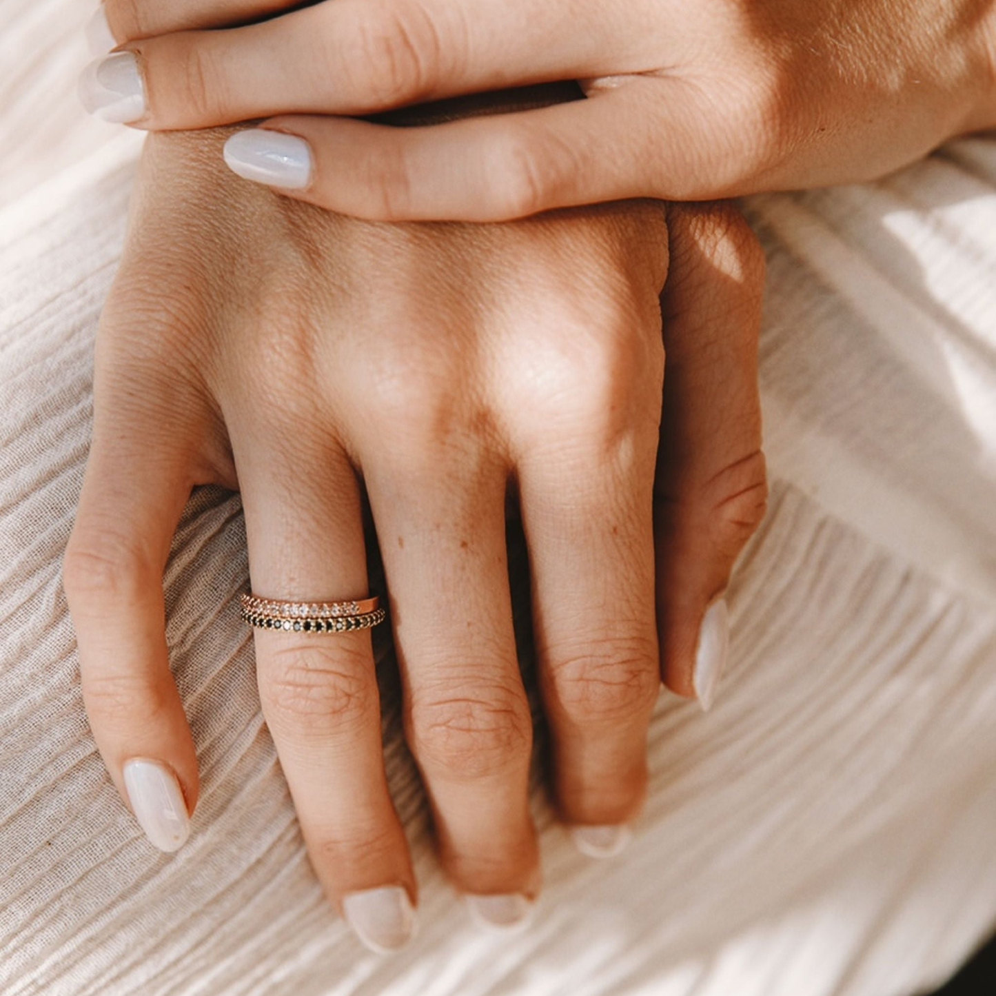 9ct Everyday Eternity Ring with Black Diamonds