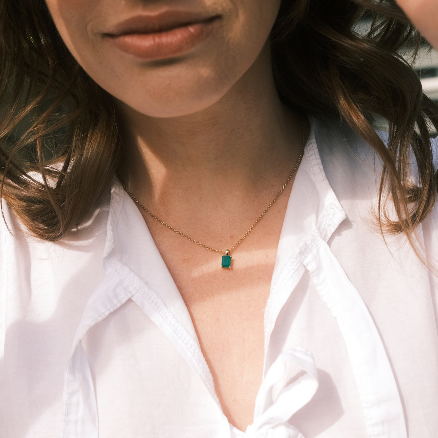 9ct Baguette Gemstone Pendant