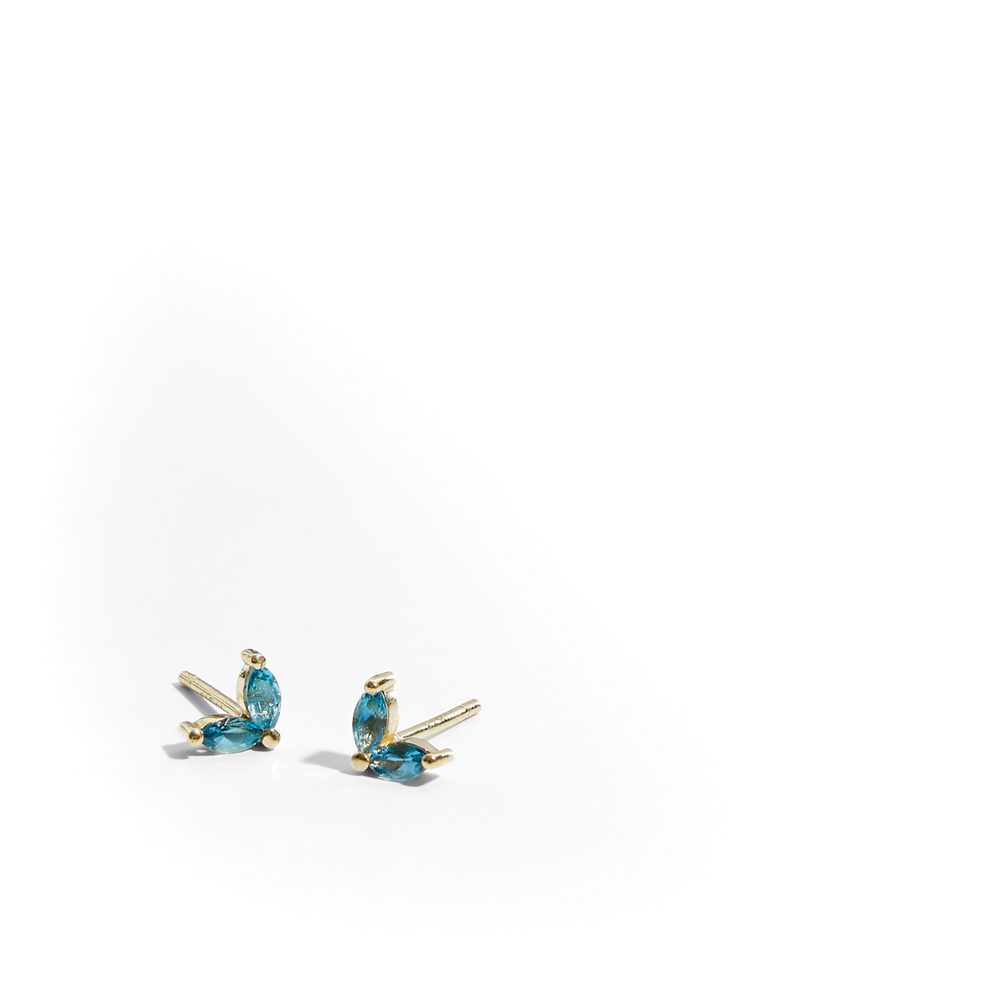 9ct Gold Marquise Gemstone Stud Earrings