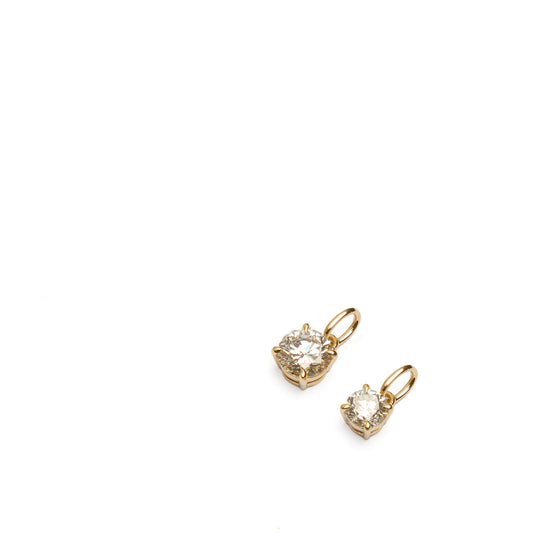 Round lab grown diamond pendant in 9ct yellow gold on white background