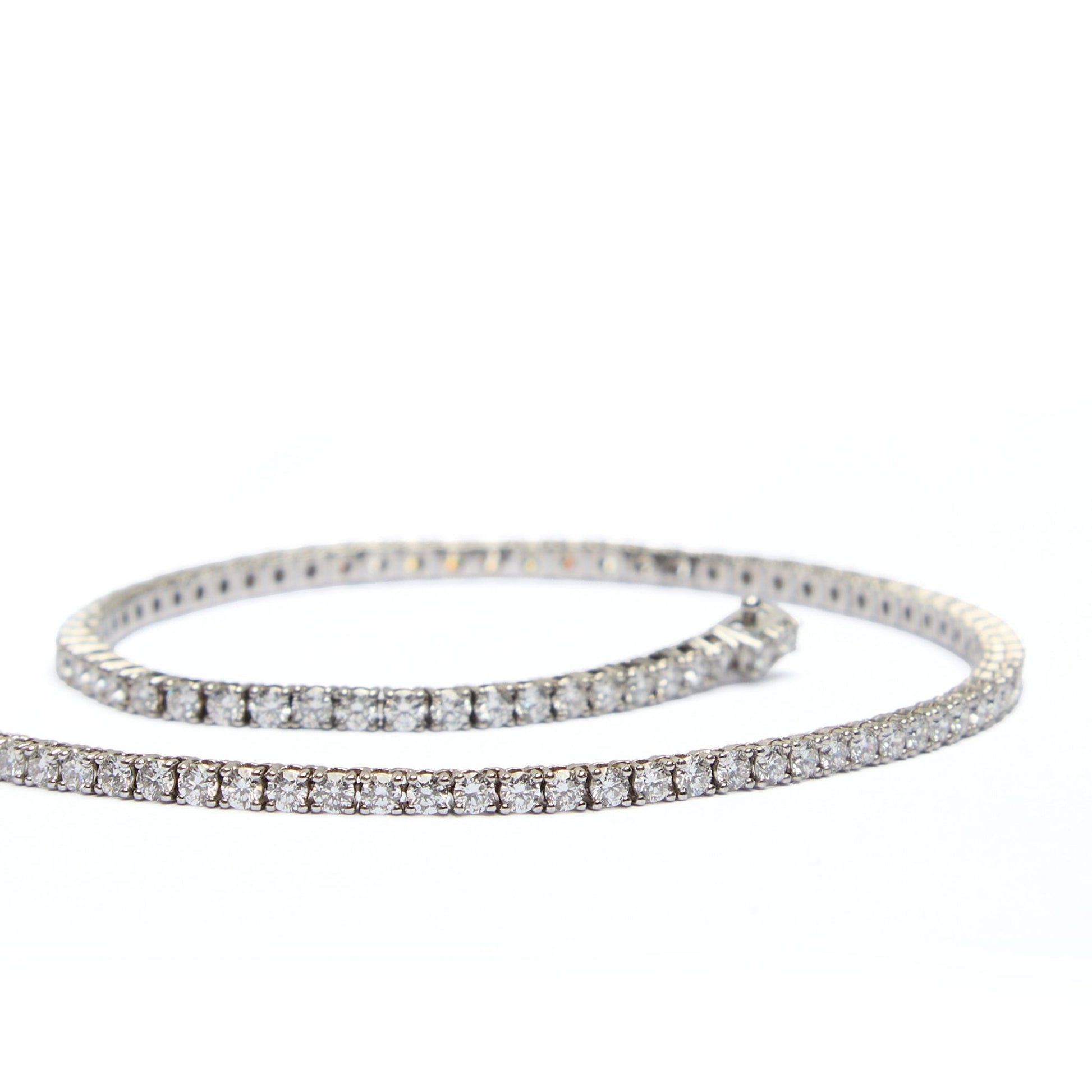 Solid gold lab grown diamond tennis necklace by Thor Collective