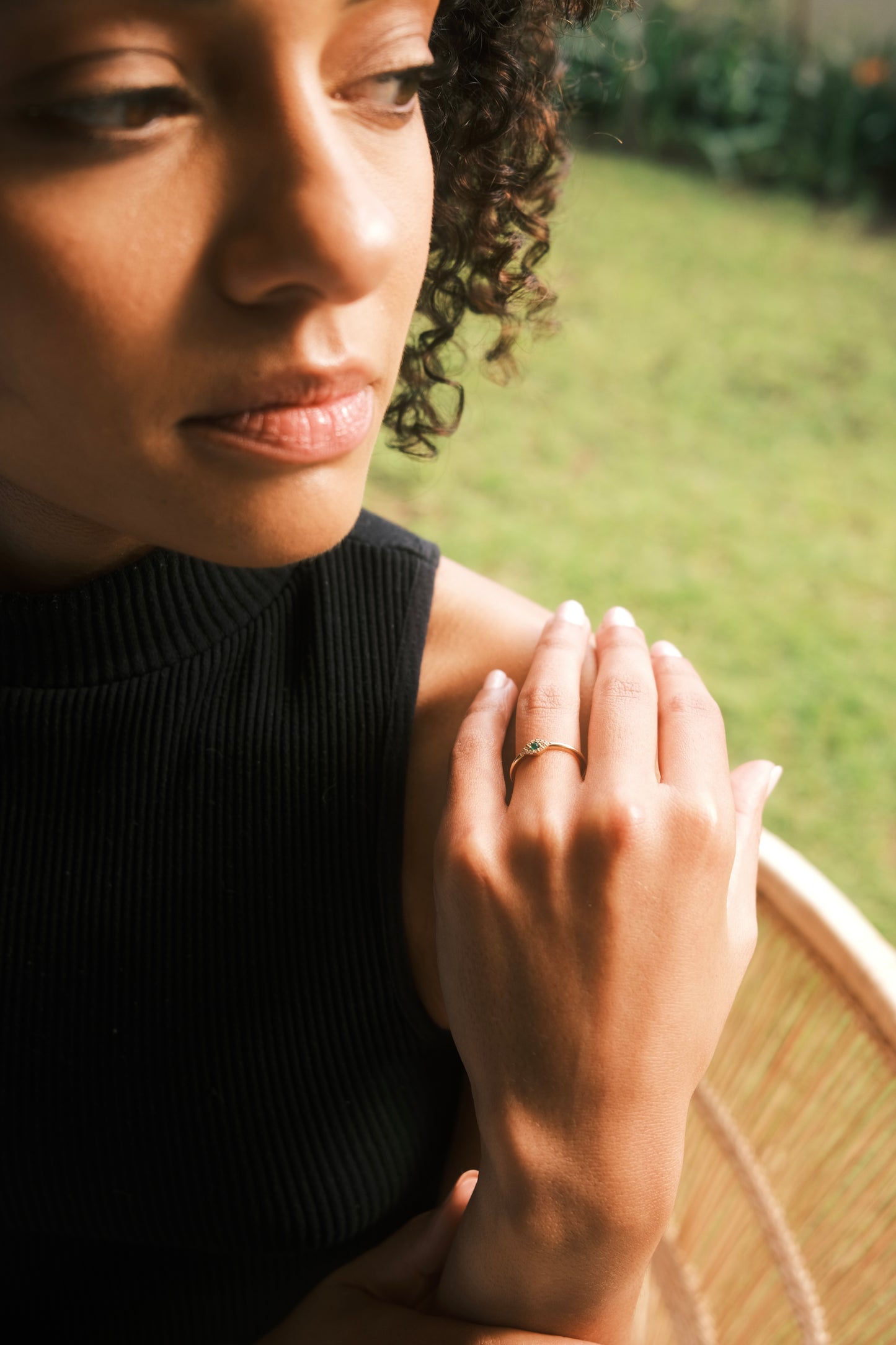 9ct Delicate Evil Eye Ring