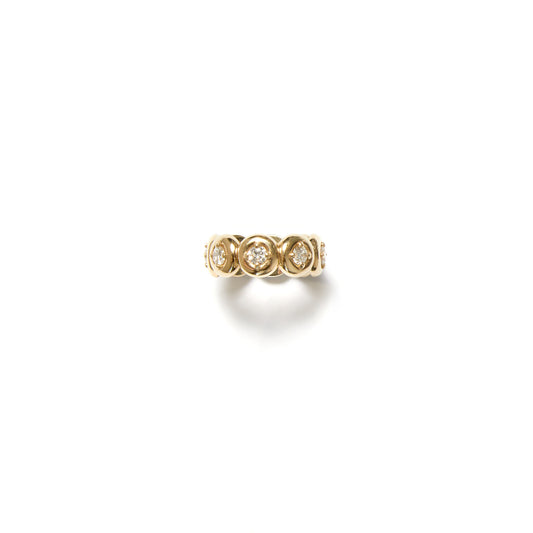 9ct yellow gold bezel diamond ring with lab-grown diamonds