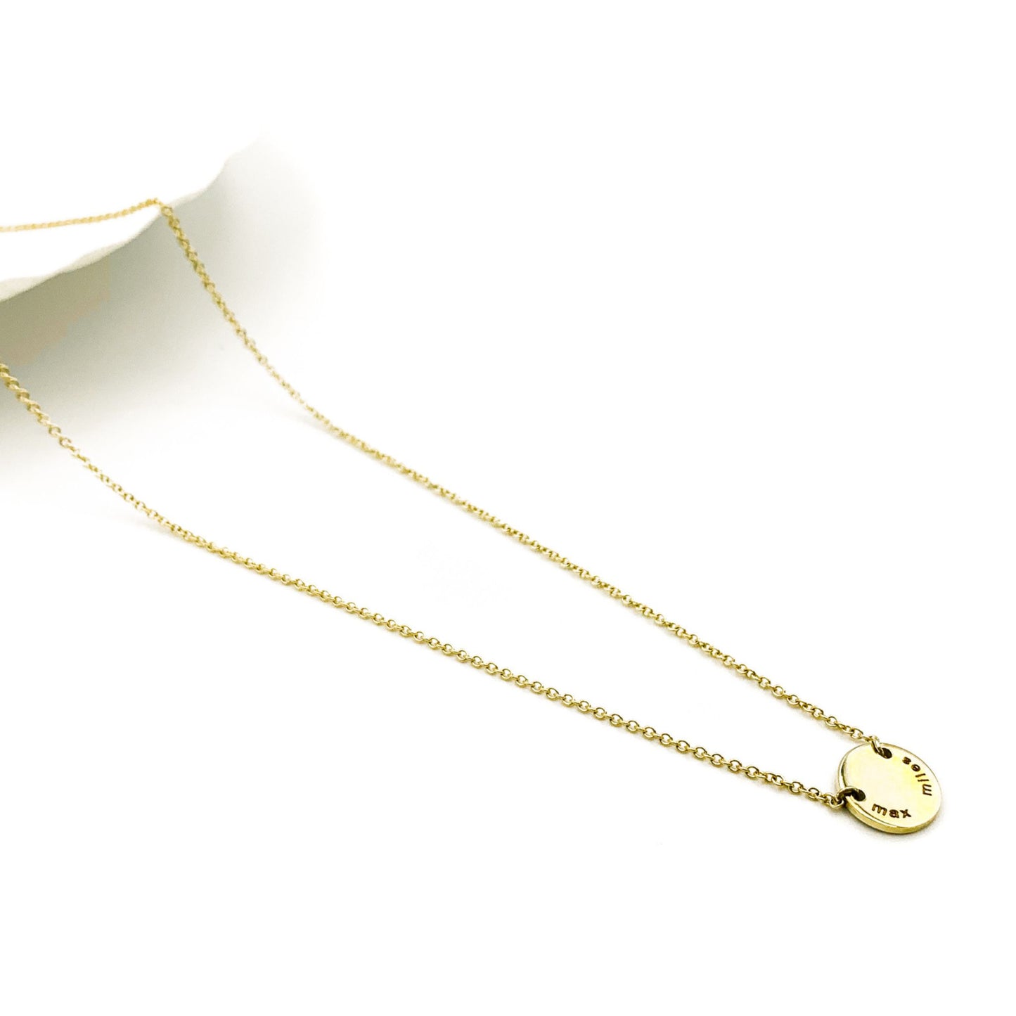 9ct gold floating disc personalized necklace 