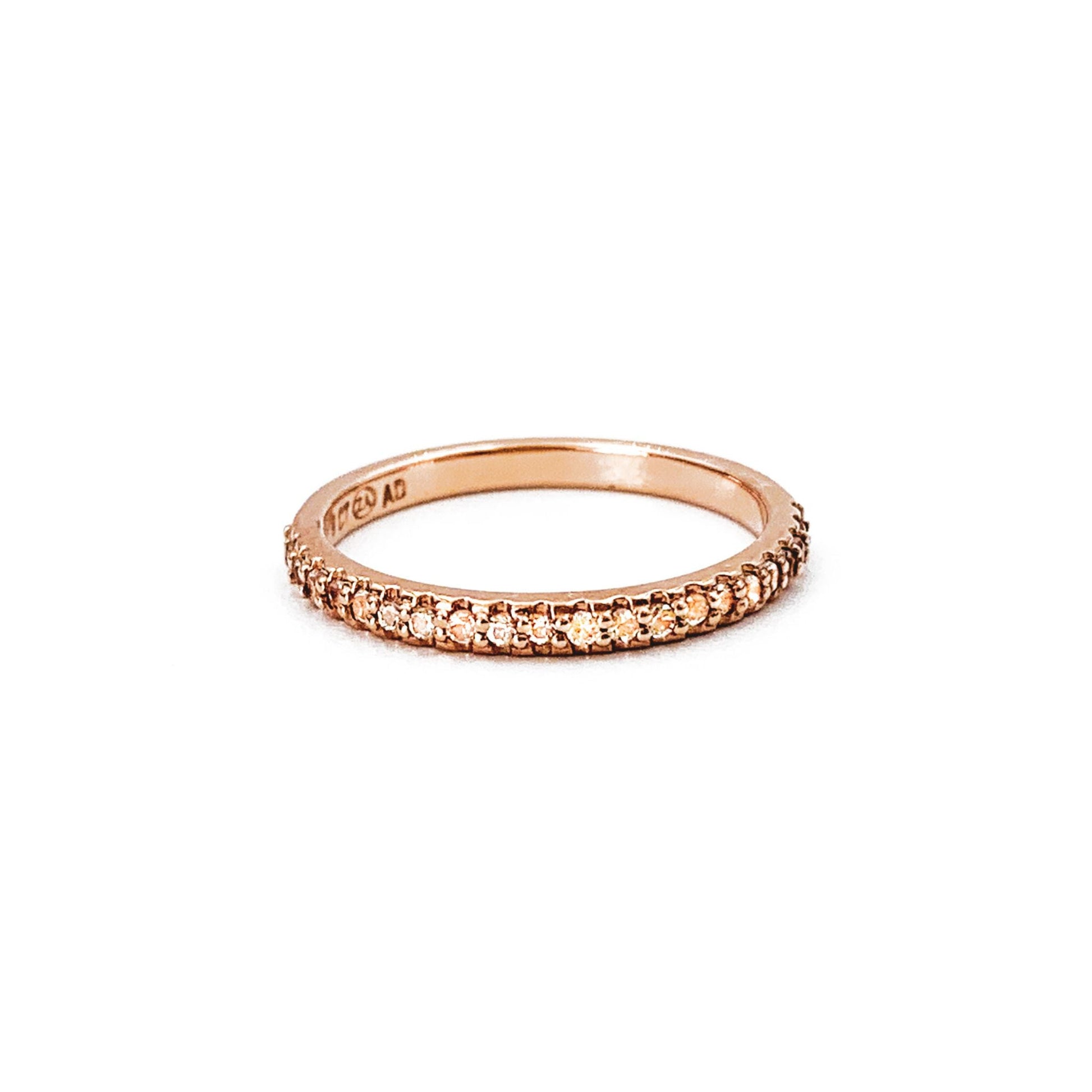 9ct rose gold eternity ring with white diamonds - Thor Collective South Africa 