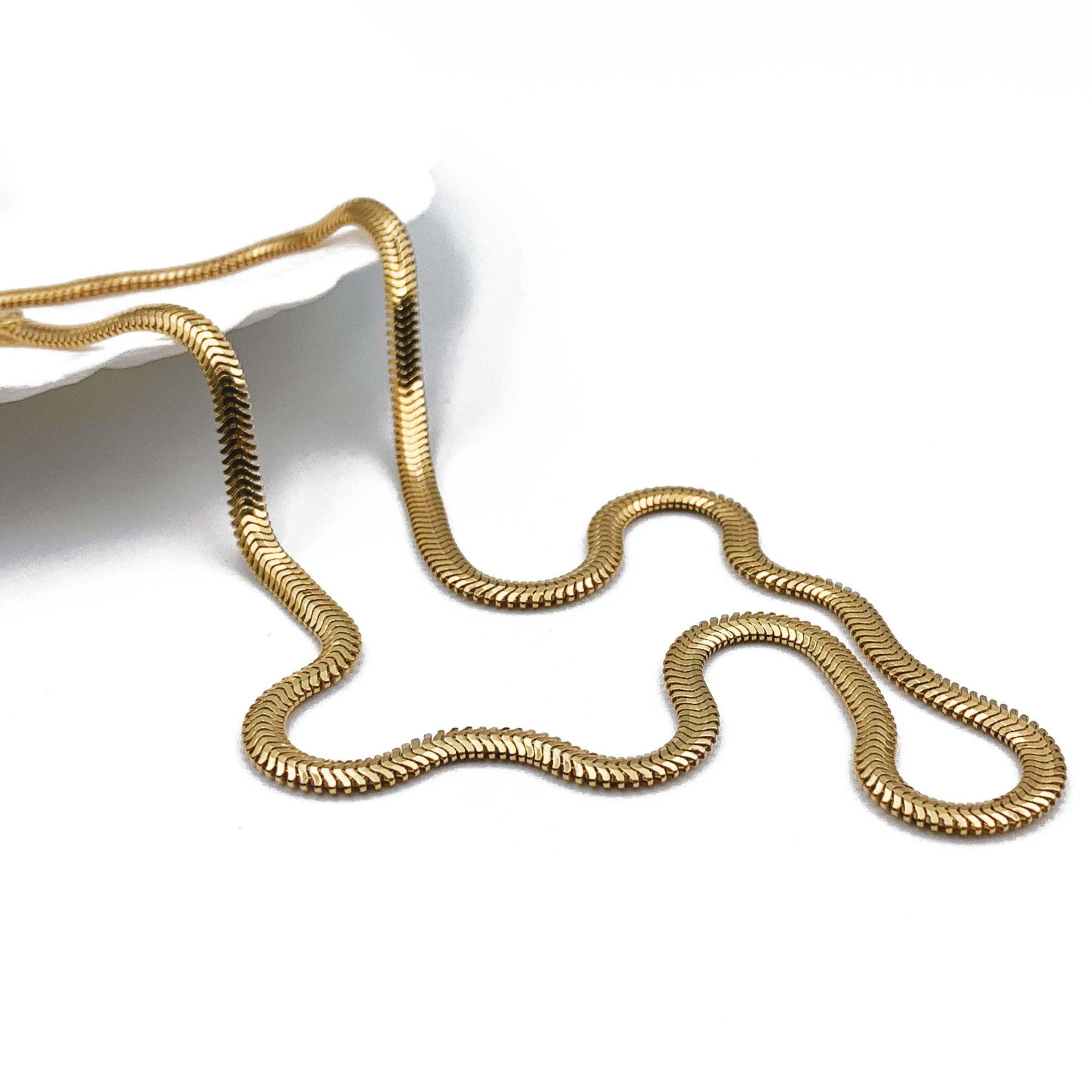Serpent necklace - gold plated snake chain necklace 