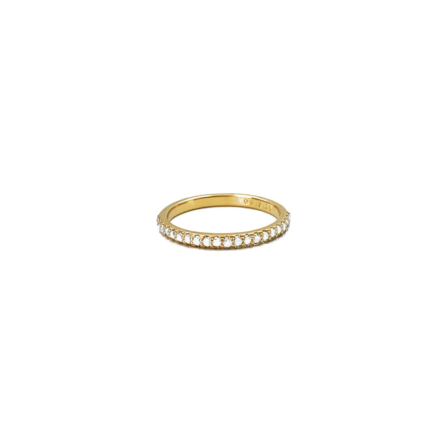 9ct yellow gold half eternity ring with white diamonds - Thor Collective South Africa